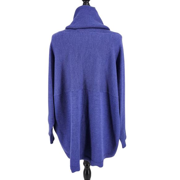 Elegant Blue Cowl Neck Sweater - Picture 4 of 9